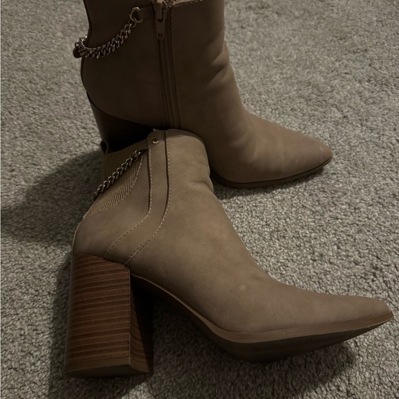 Soda Pointed-Toe Ankle Booties in Taupe - Picture 2 of 5